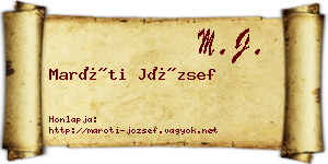 Maróti József névjegykártya