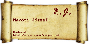 Maróti József névjegykártya