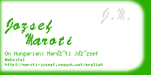 jozsef maroti business card